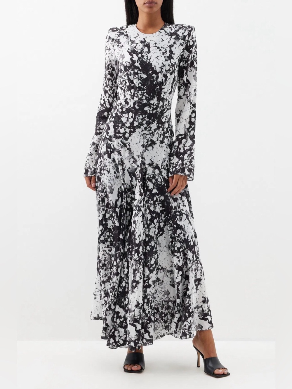 Raey Long Sleeve Printed Silk Maxi Dress 8